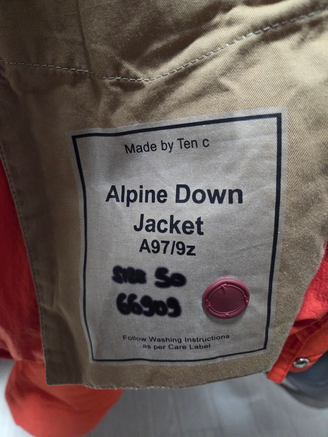 텐씨 알파인 다운자켓 오렌지 50 상품이미지4