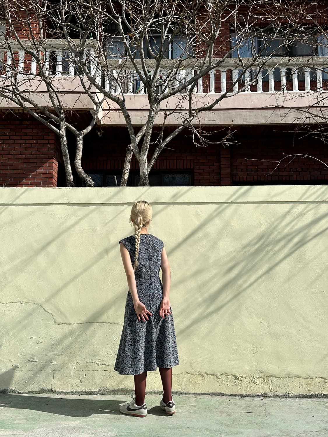 스퀘어넥 코듀로이 플로럴 원피스 상품이미지1