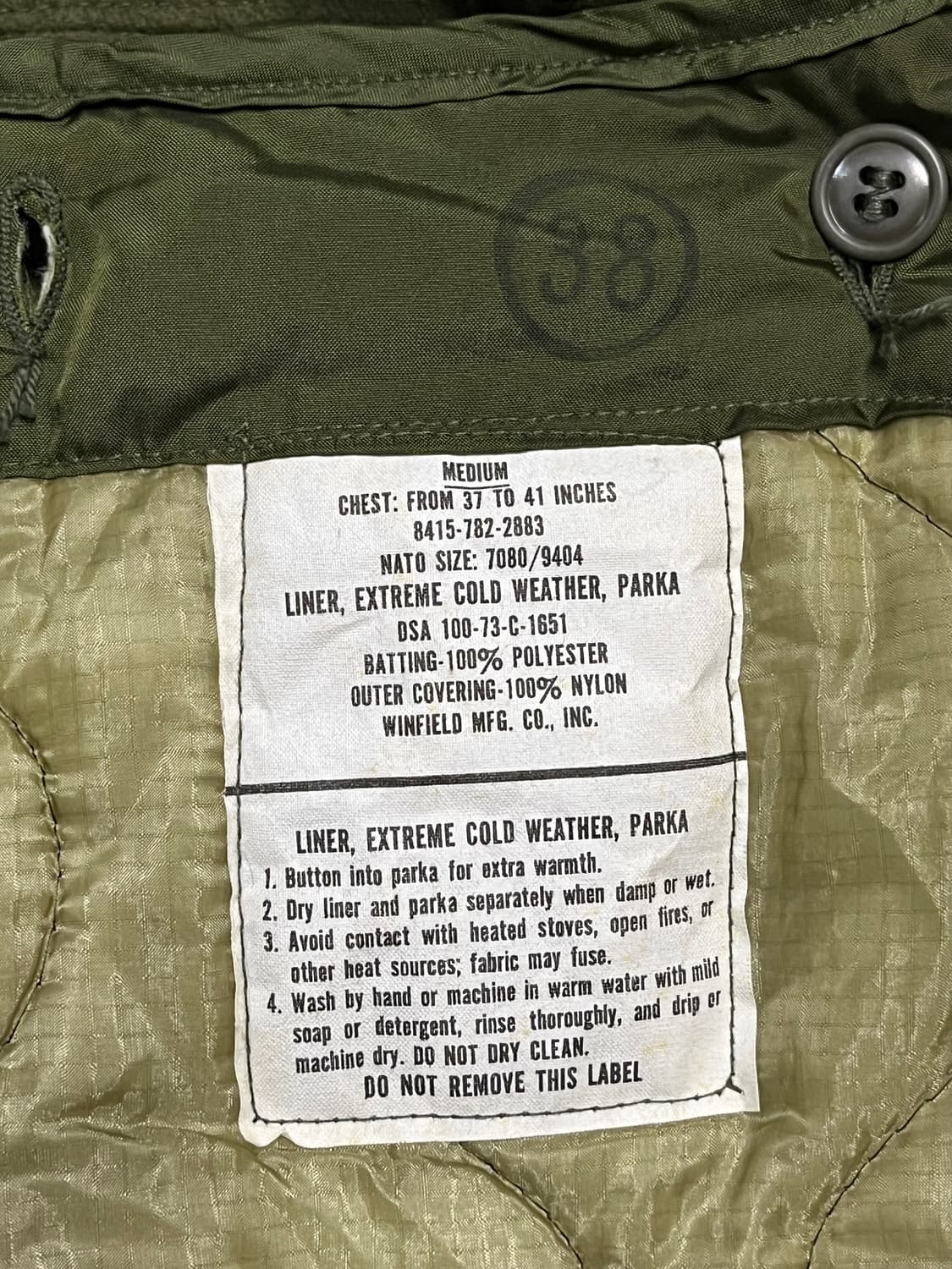 M-65 개파카 피쉬테일 M 풀셋 데드스탁 상품이미지3