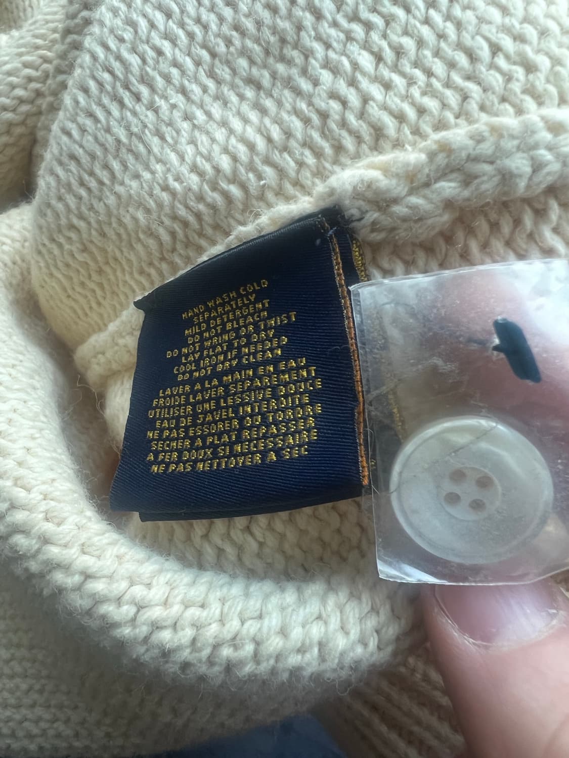 폴로 랄프로렌(럭비)R 로고 숄카라 니트 상품이미지8