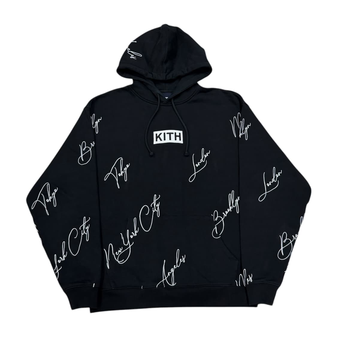 KITH 키스 시티 스크립트 기모 후드티 블랙 L 상품이미지1