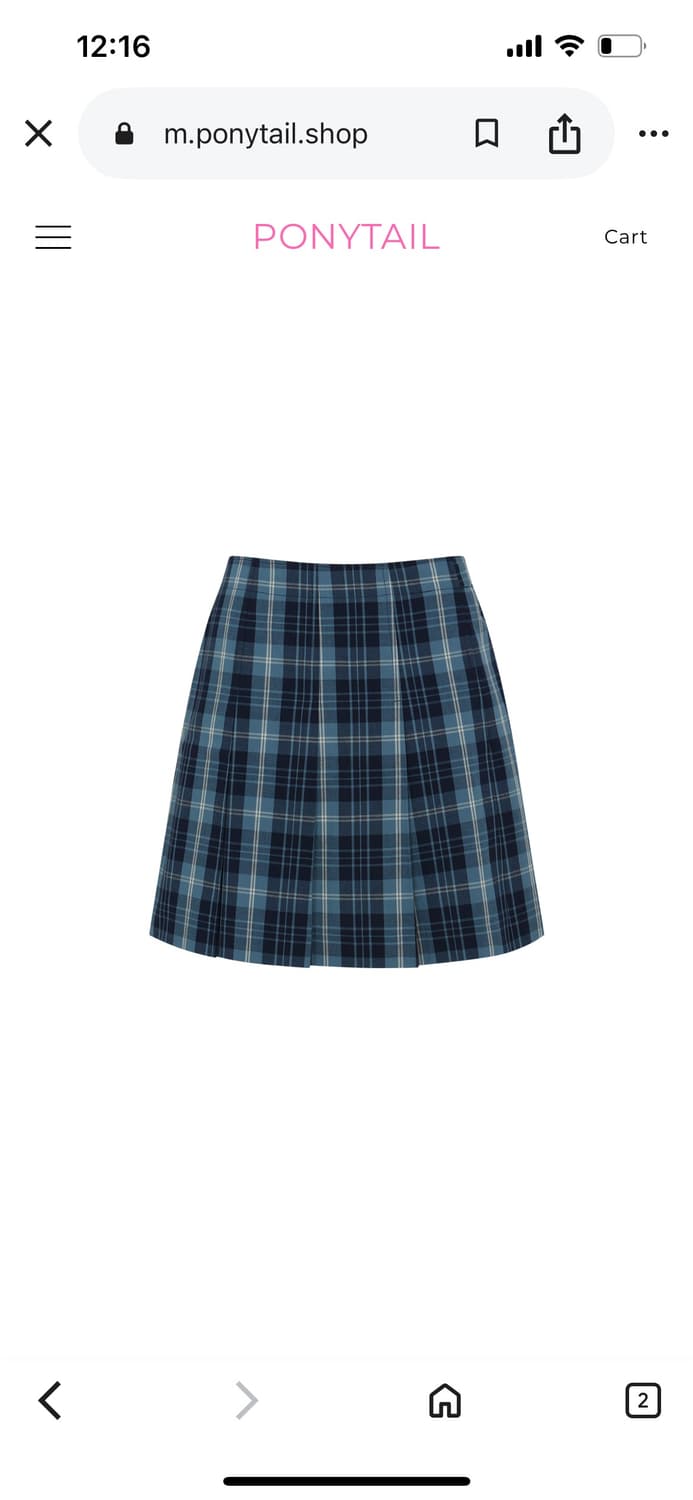 포니테일 쇼퍼 Check Pleats Skirt 스커트 치마 상품이미지3