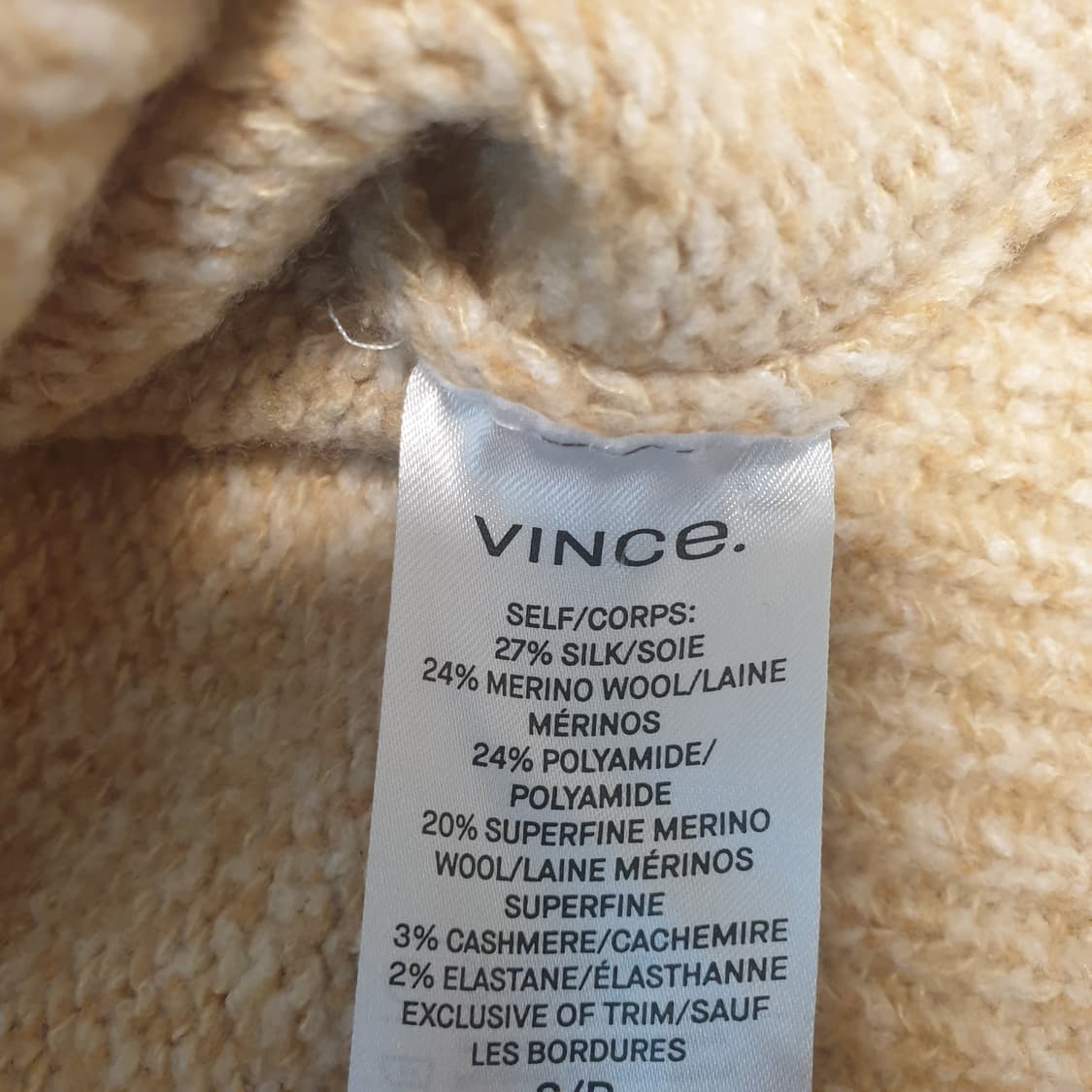 빈스 브이넥 니트 스웨터 엘로우 베이지 상품이미지7