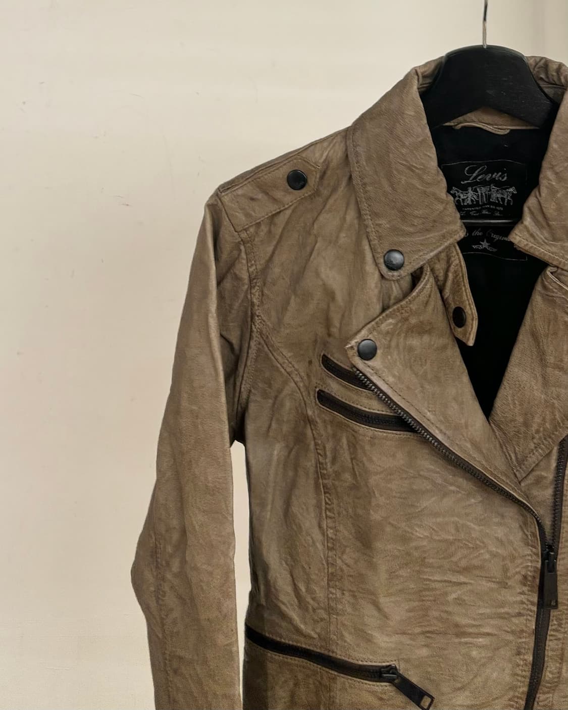 리바이스 브라운 모토 레더 자켓 상품이미지3