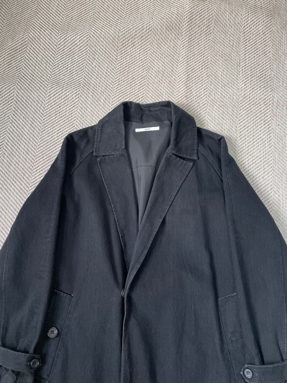 WYM 롱 싱글 벨티드 데님 코트 J03304 상품이미지3