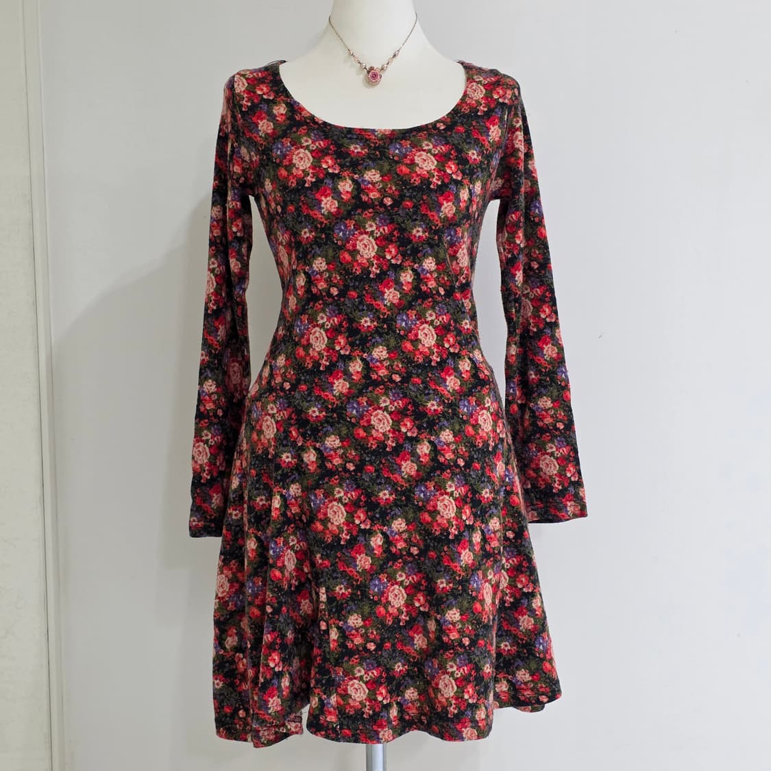 보헤미안 로즈플라워st a라인 로맨틱 원피스 상품이미지3