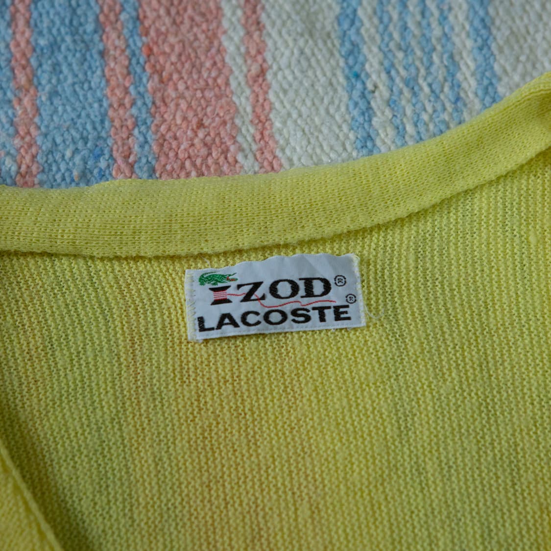 70s IZOD 라코스테 아크릴 가디건 옐로 상품이미지5
