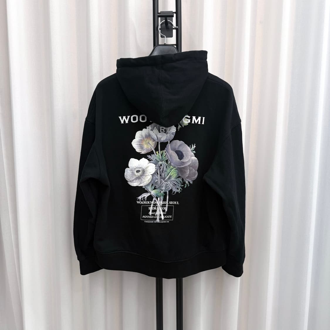 [50] 우영미 플라워 후드티 블랙 상품이미지1
