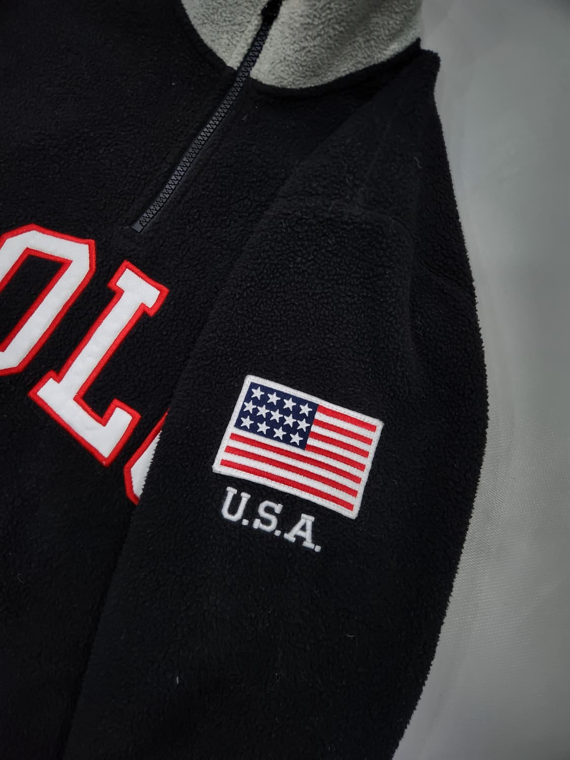 폴로 랄프로렌 90's USA 성조기 하프집업 플리스 S 상품이미지5