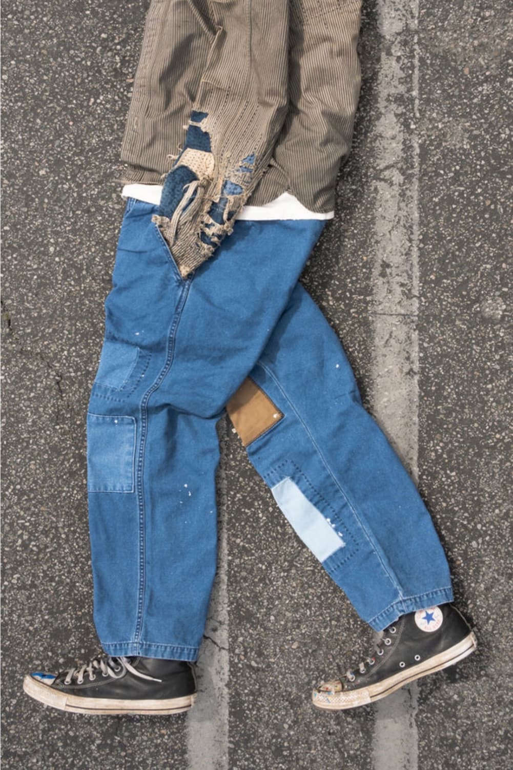 메이드원 (MADEWORN) / 패치워크 데님 초어 팬츠 / 32 새상품 상품이미지1