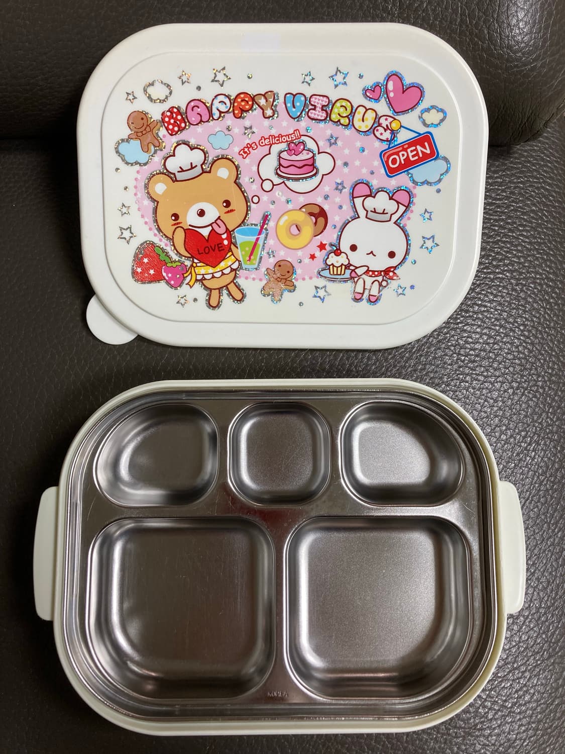 뚜껑있는 스텐 스테인리스 식판 도시락 덮개 유아 어린이 어린이집 유치원  상품이미지1