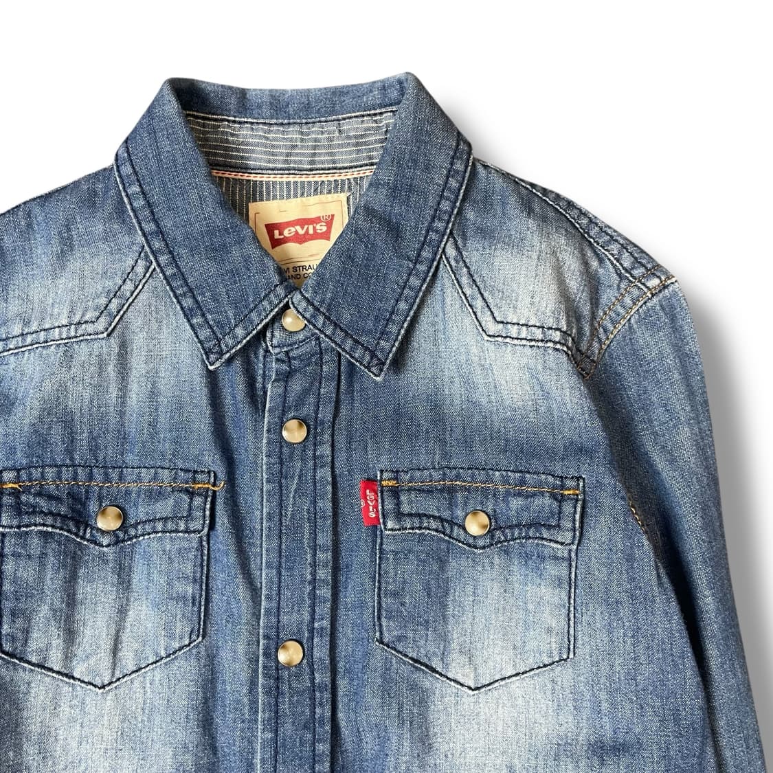 리바이스 키즈 중청 레드탭 투포켓 데님 긴팔 셔츠 110 상품이미지3