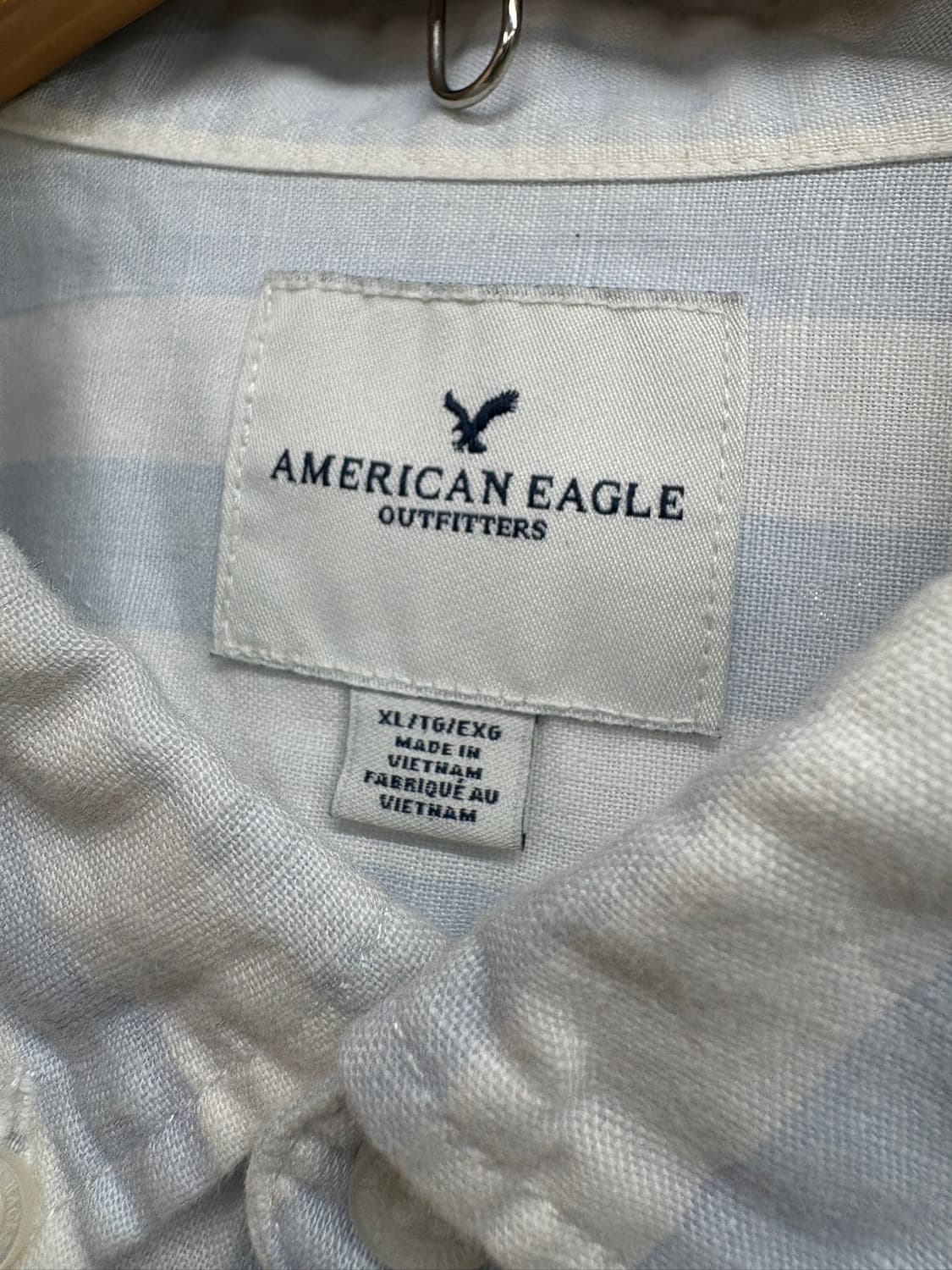 American Eagle 아메리칸 이글 코튼 린넨 스트라이프 반팔 셔츠 상품이미지5
