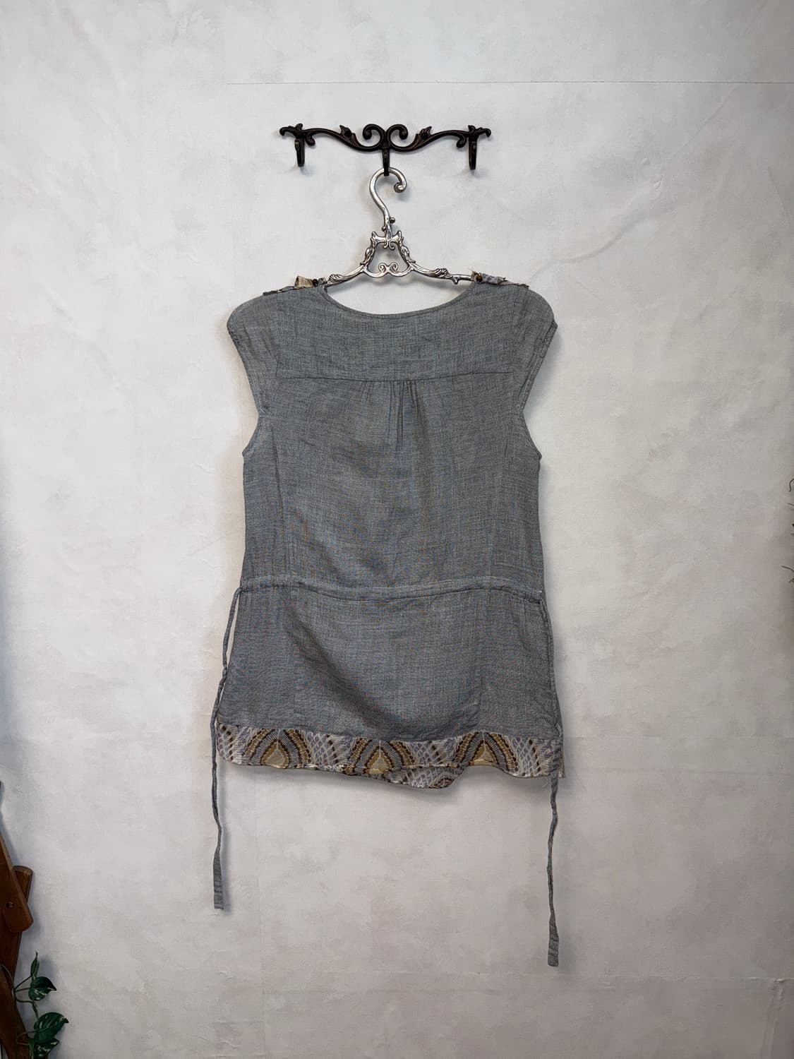 BNX gray ethnic wood beads python blouse 상품이미지6