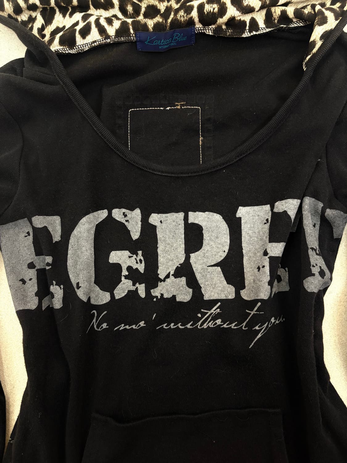 레오파드 큐빅 십자가 후드티 상품이미지4