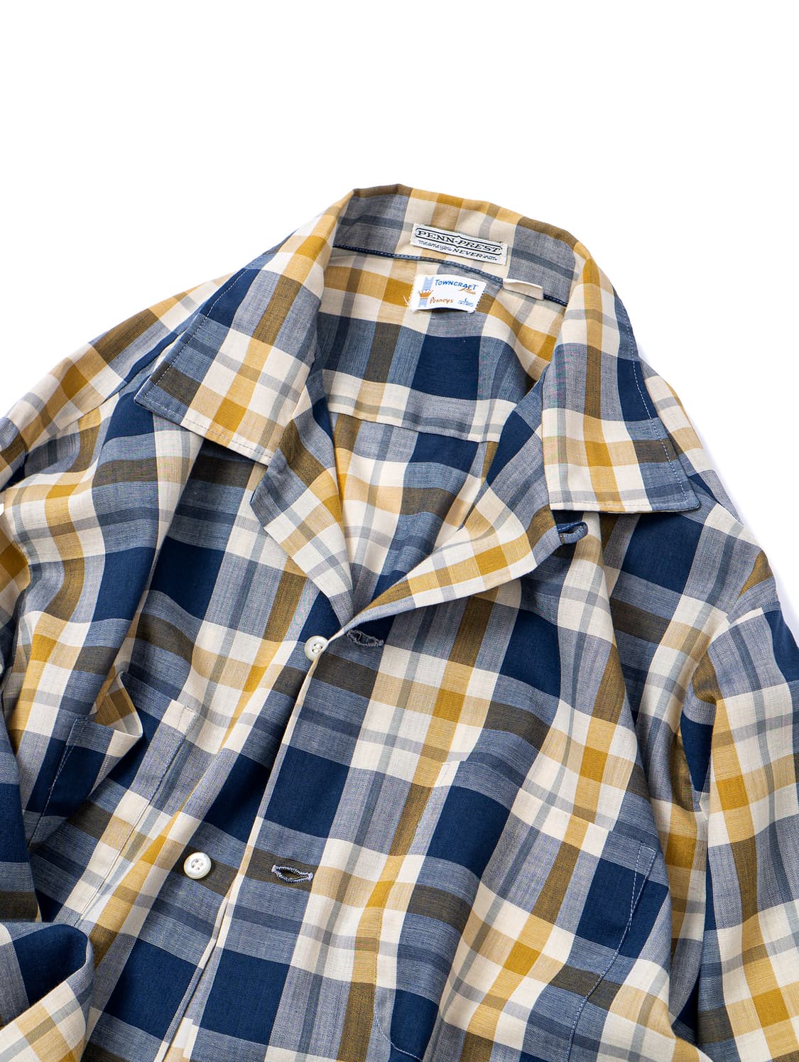 60s Towncraft Loop Collar Check Shirts 상품이미지4