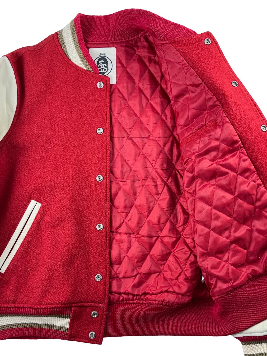 스투시 x 베이프 바시티 자켓 레드 13FW 상품이미지6