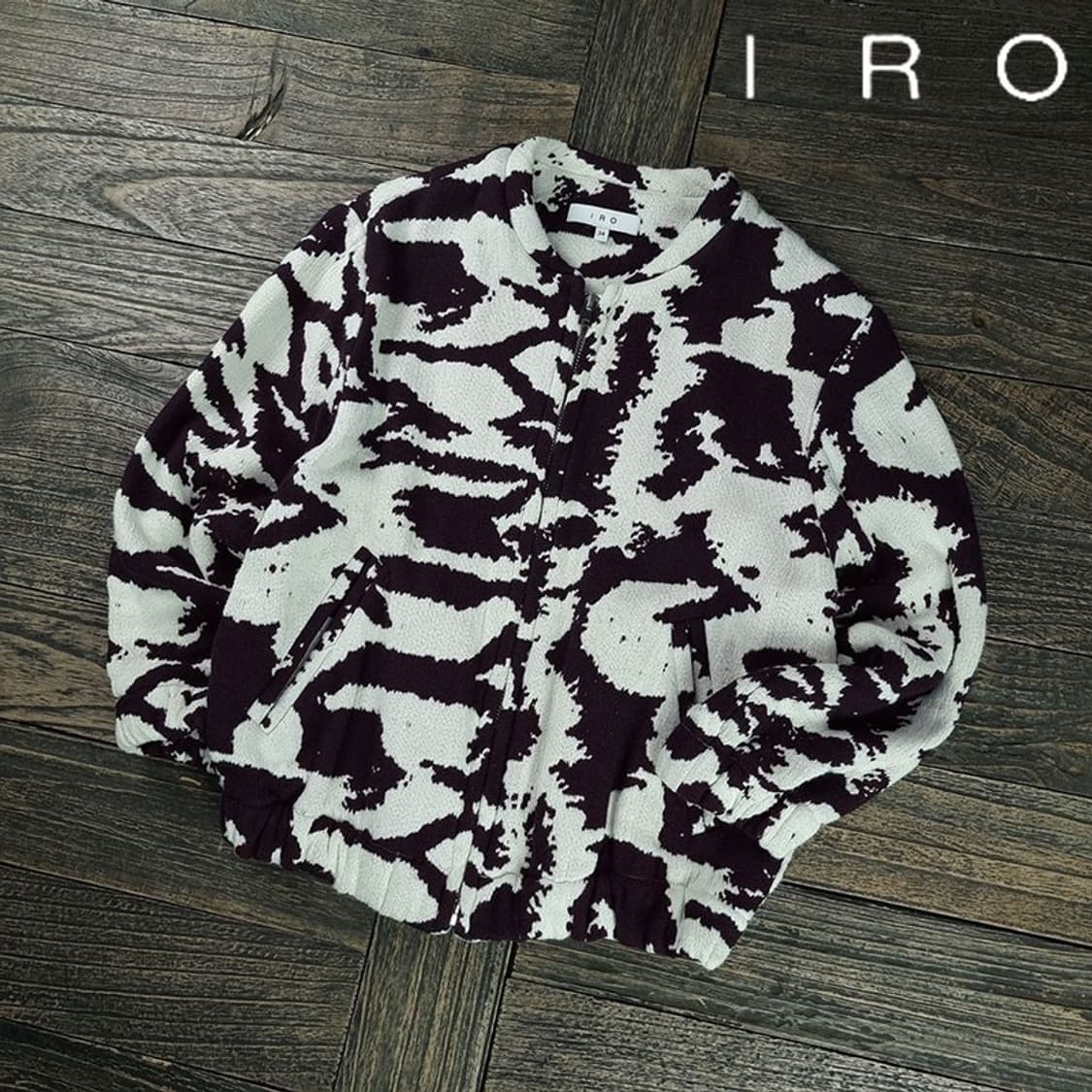 [이로] 오버핏 패턴 니트 블루종 자켓 M19179 상품이미지1