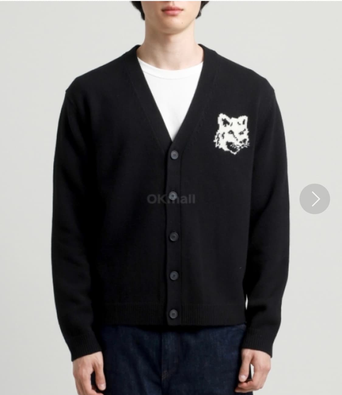 메종키츠네 폭스헤드 인타르시아 컴포트 가디건 블랙 팝니다 L 상품이미지1