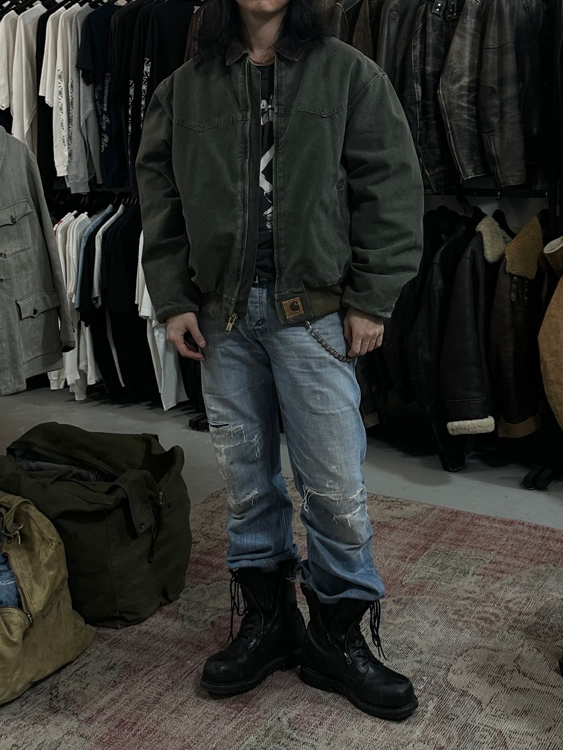 00's OG 칼하트 J14 산타페 칼하트 디트로이트 모스그린 상품이미지2