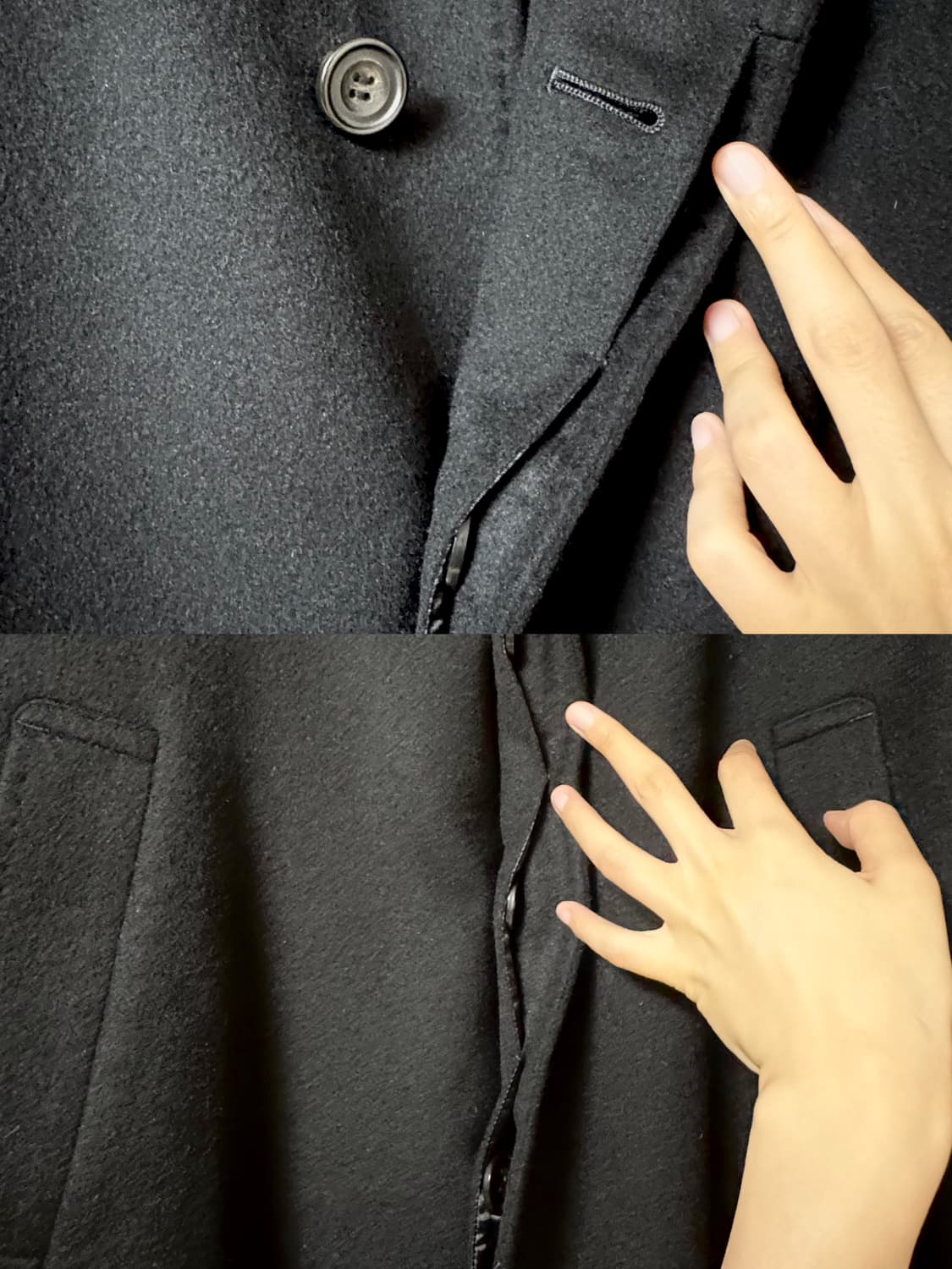 캐시미어 100% 반코트 하프코트 숏코트 블랙 상품이미지8