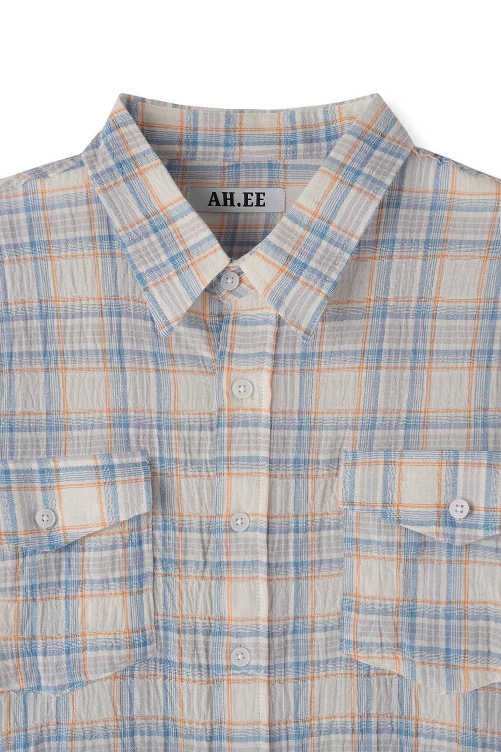양포켓 크롭 체크 반팔셔츠(Unisex) 상품이미지7