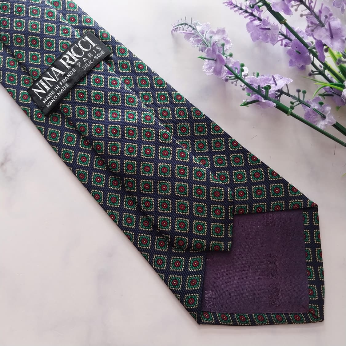 니나리치 실크 네이비&그린 다이아 넥타이 9.2cm A+등급 K1297
 상품이미지9