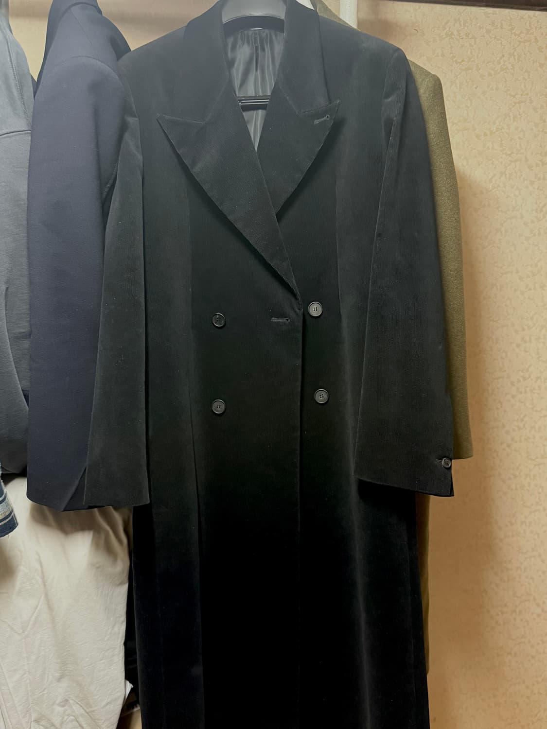 [M] stu 클래식 코듀로이 코트 블랙 새상품 상품이미지4
