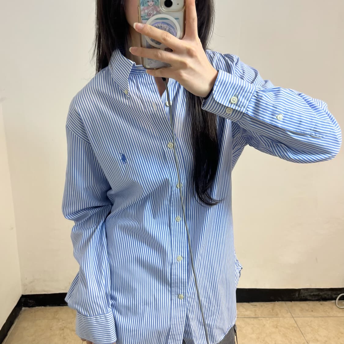 Polo sky blue stripe shirt 상품이미지3