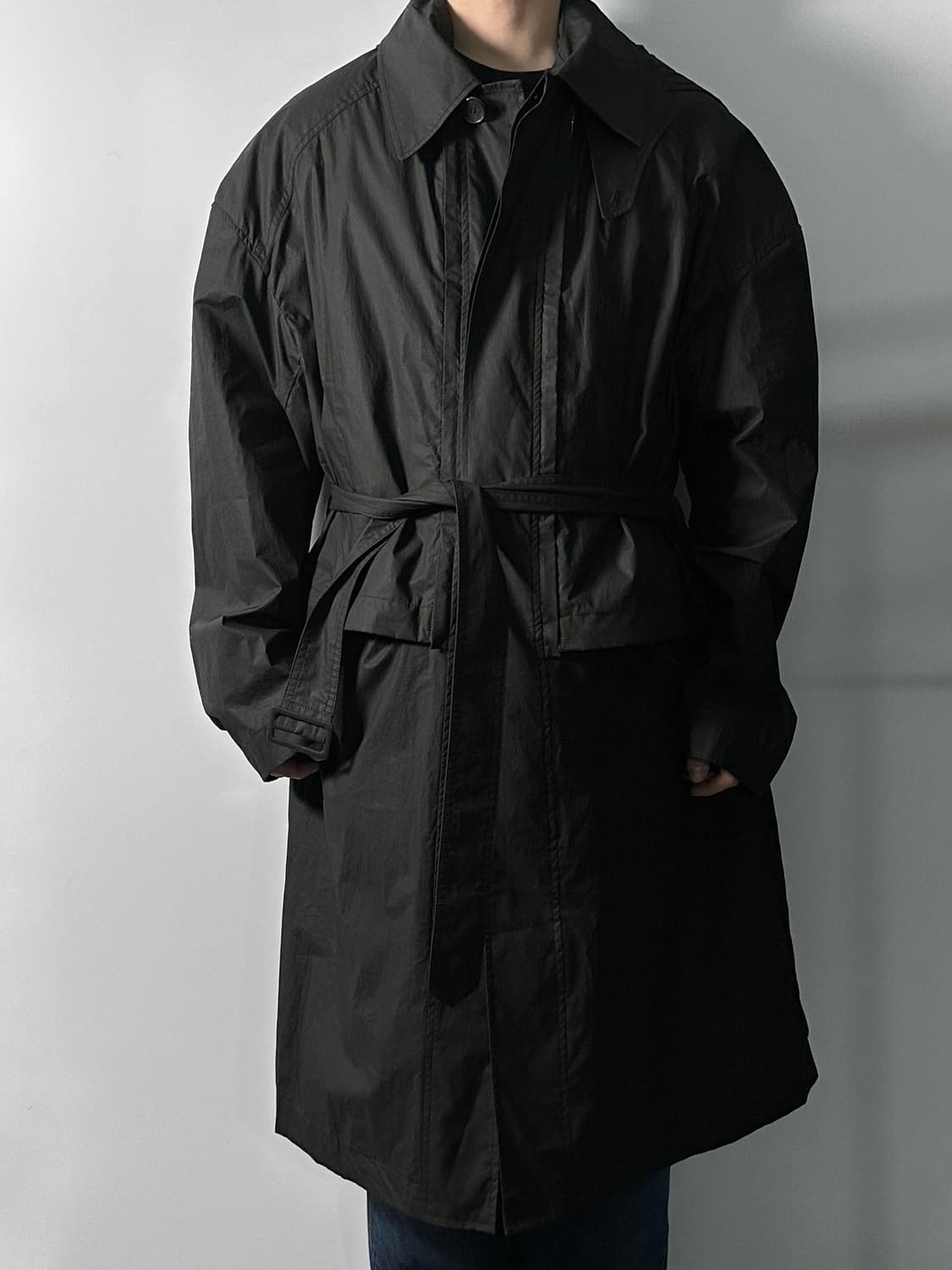 준지 블랙 탈부착 후디 트렌치코트  (on.449)  상품이미지1
