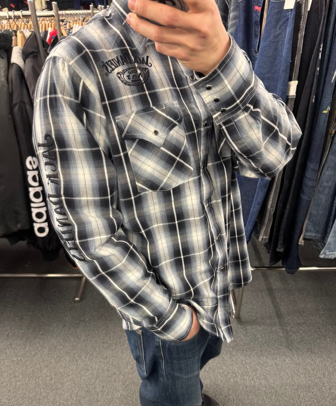 L)Jack Danils 빈티지 자수 체크 긴팔셔츠 상품이미지1