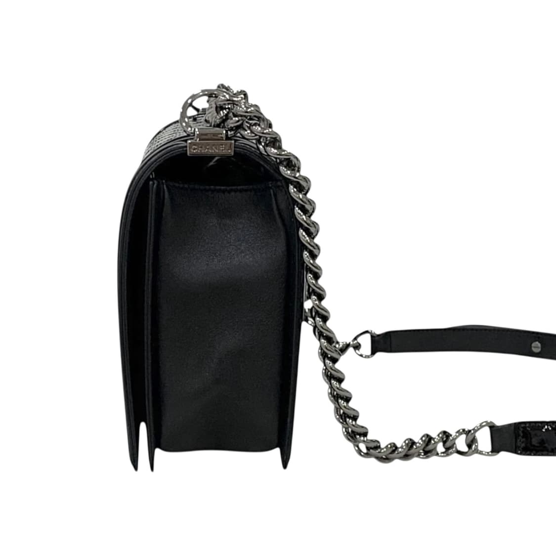 샤넬 보이백 라지 플랩백 CC 은장 페이던트 레더 상품이미지4