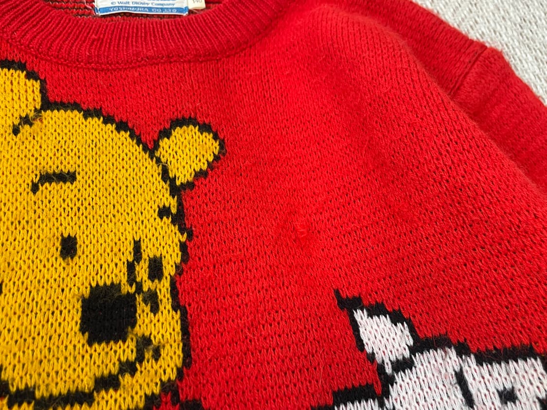 8~90s 빈티지 피글렛 x 곰돌이 푸 니트  상품이미지3