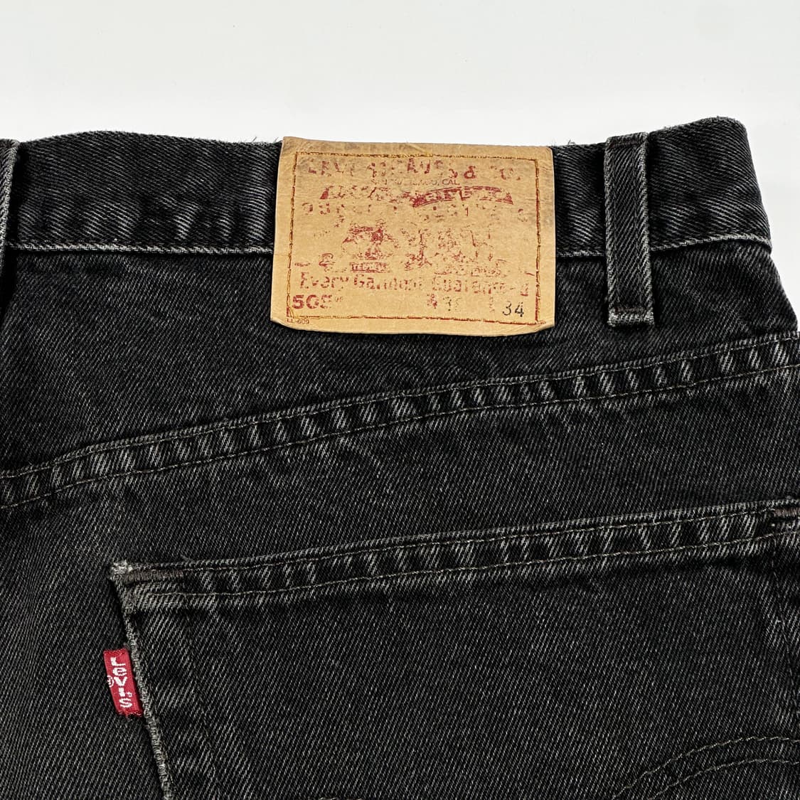 리바이스 505 오리지널 흑청 블랙진 데님 팬츠 (38인치) 상품이미지8