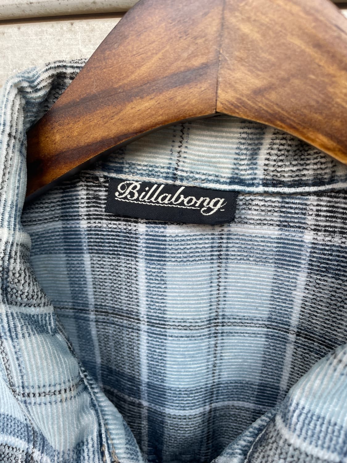 90s Billabong corduroy plaid sky blue 상품이미지4