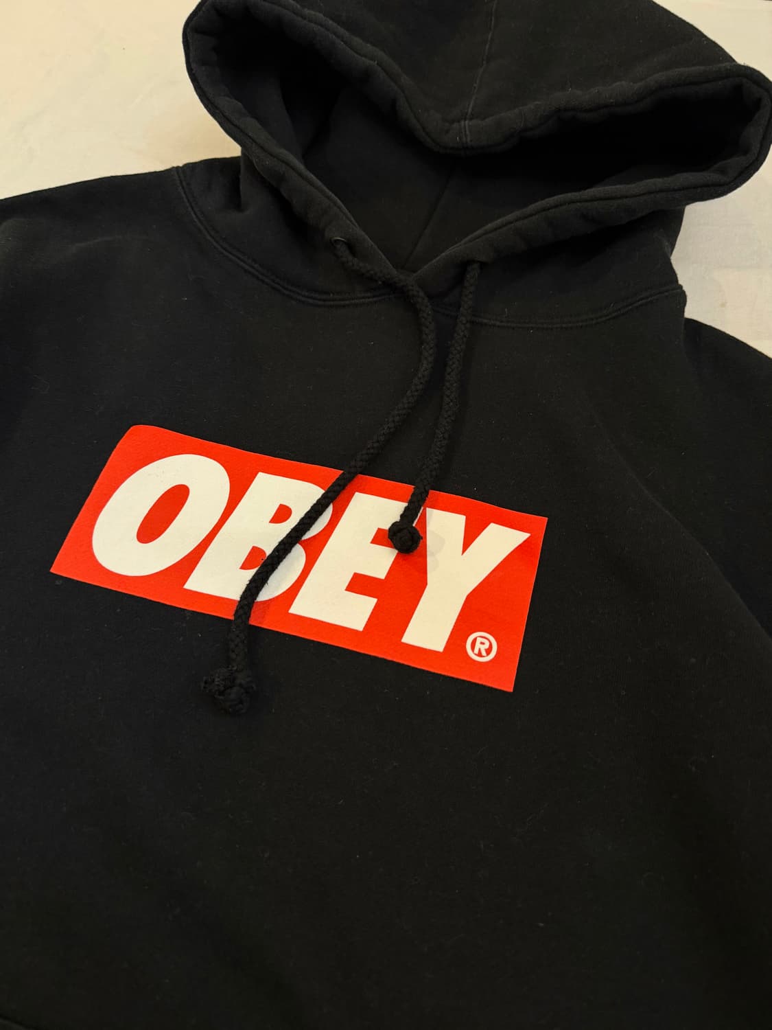 대장급 오베이 박스로고 후드티 블랙 상품이미지2