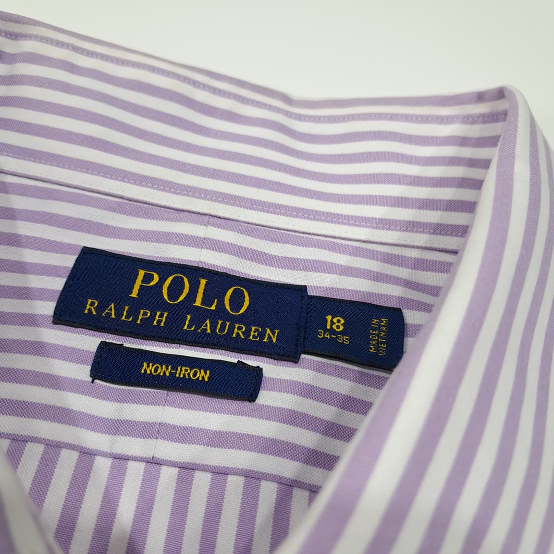 CL447 XL 폴로 코튼 뱅갈스트라이프 라벤더 퍼플 셔츠 남방 상품이미지3