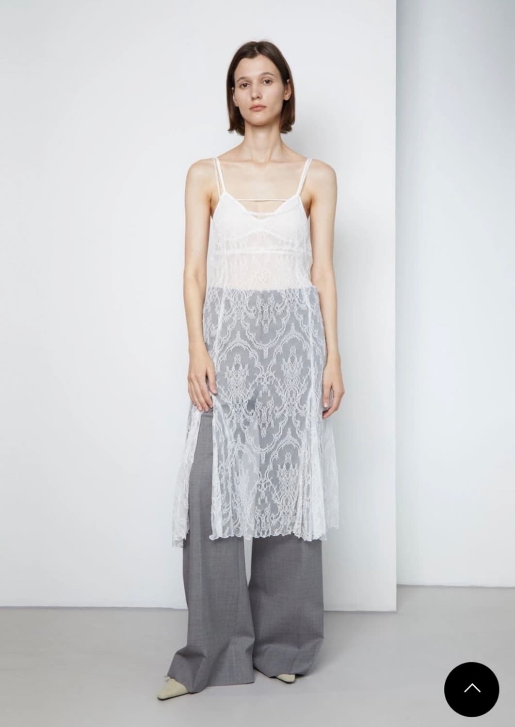 로우클래식 레이스 슬리브리스 드레스 (아이보리) 상품이미지1