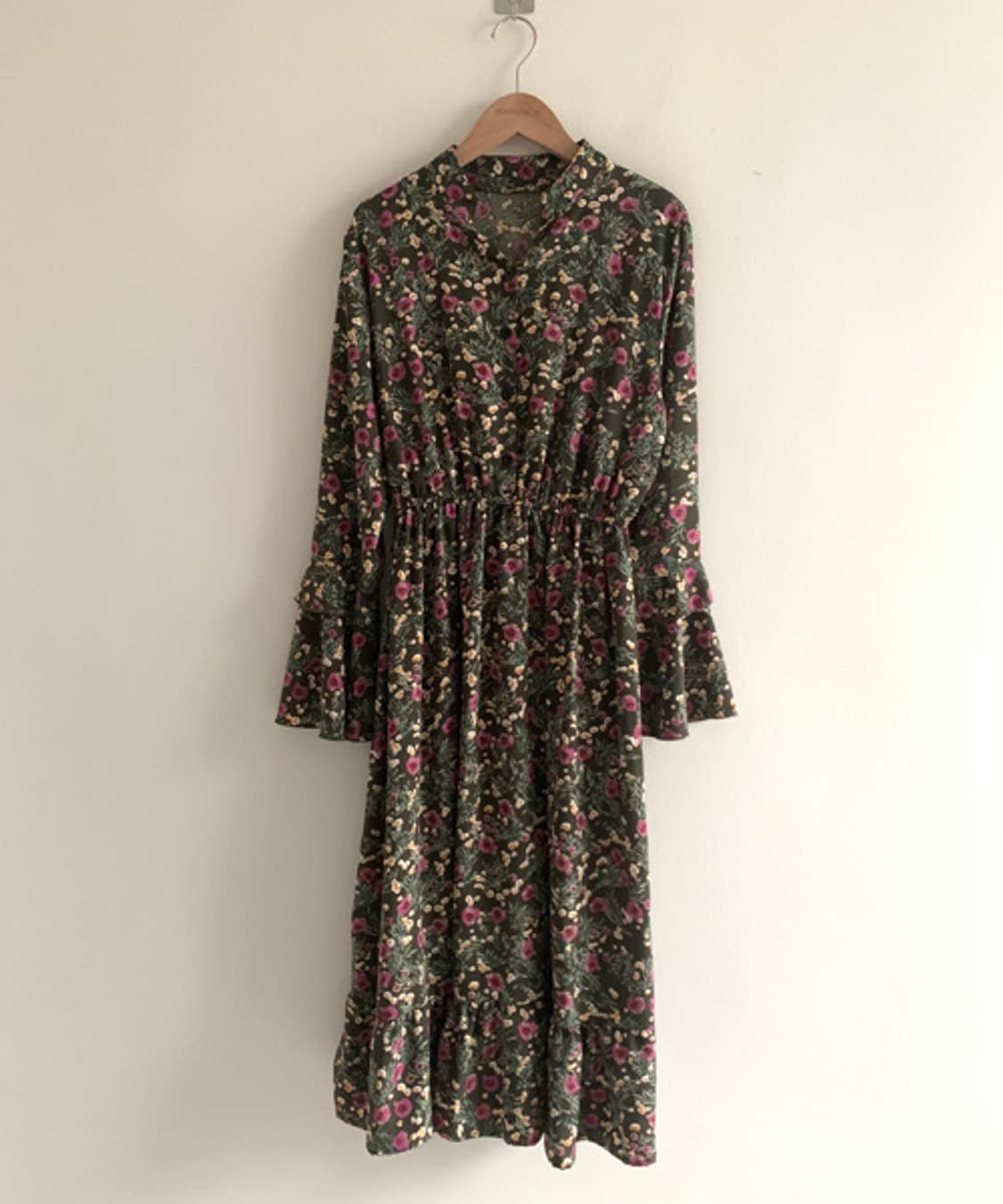 Flower Shirts Dress(Khaki) 상품이미지2