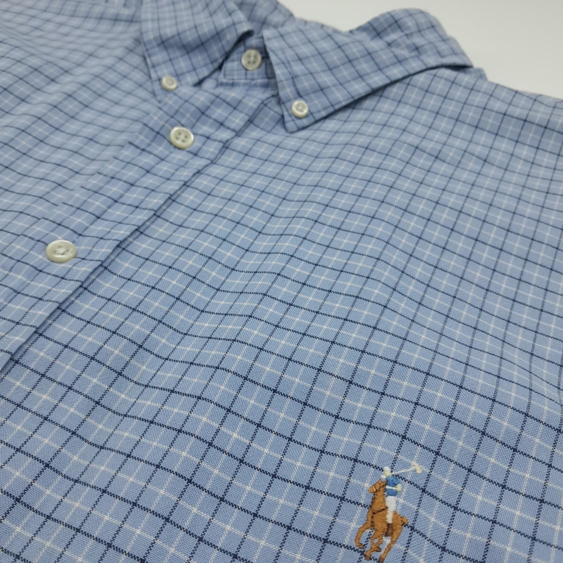 CN862 3XLT 폴로 랄프로렌 스카이블루 마이크로체크 긴팔 셔츠 남방 상품이미지6