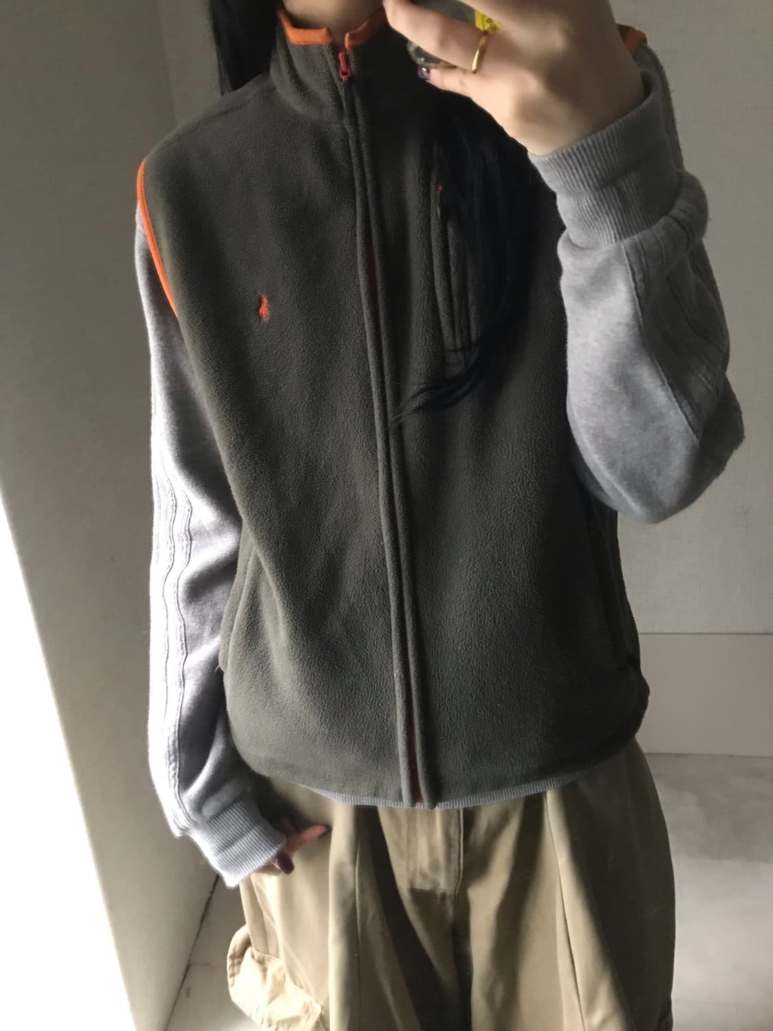 폴로 카키 후리스 조끼 상품이미지2