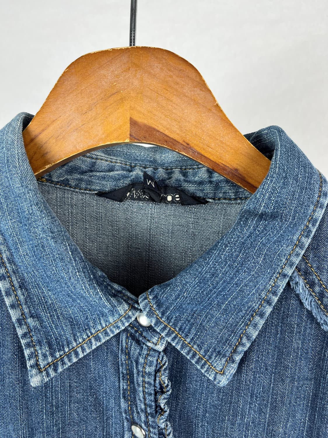 Vintage 프릴 디테일 데님 셔츠  상품이미지3