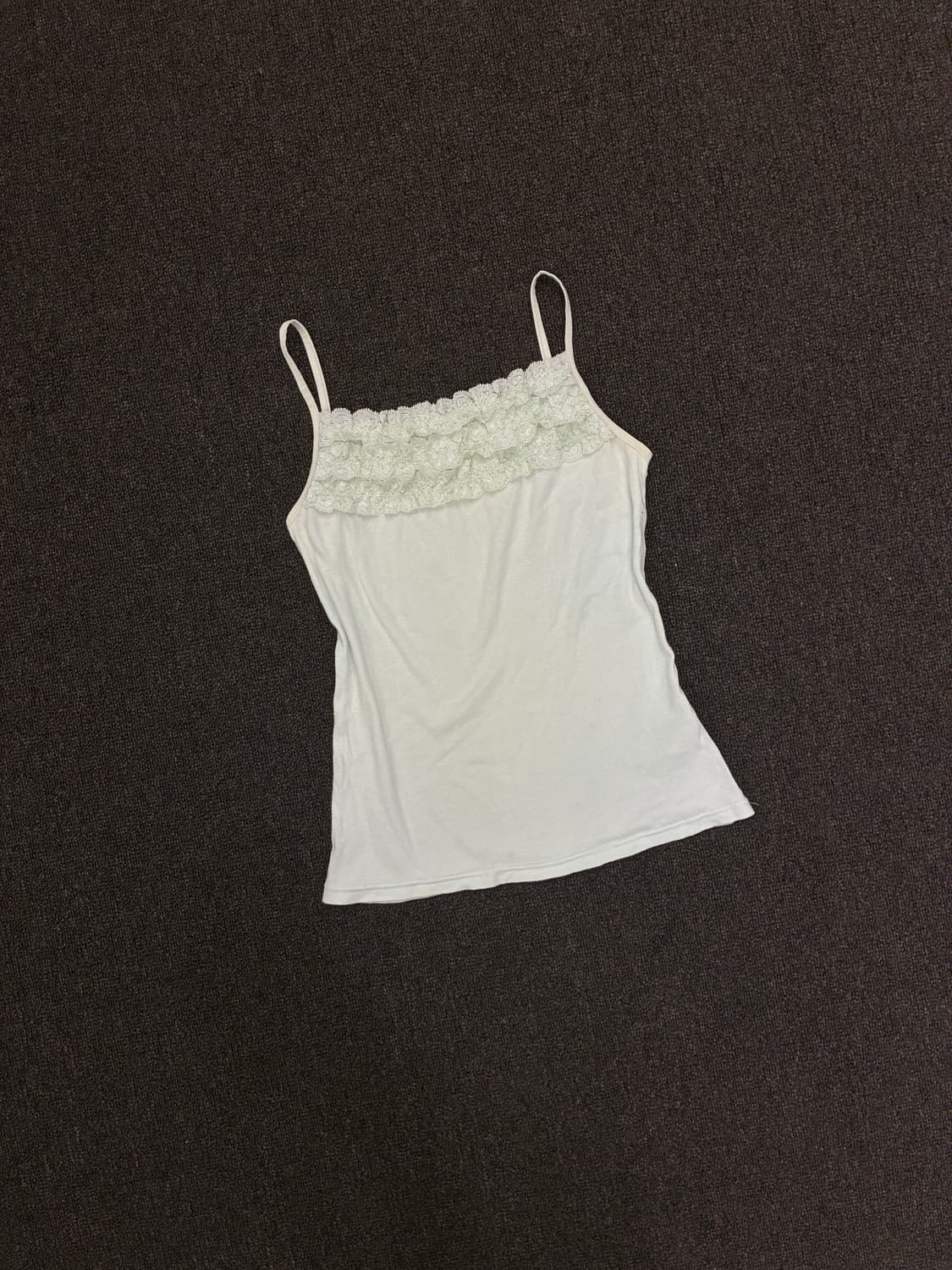 M) Japanese vintage 여성 레이스 디테일 민트 나시 상품이미지1
