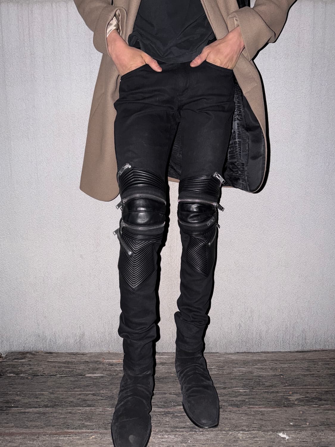 생로랑 레더 패널 진 상품이미지1