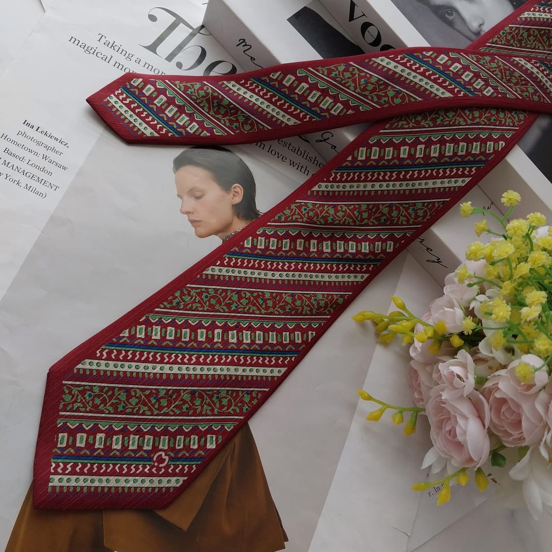 밀라숀 실크 와인 패턴 넥타이 9cm A+등급 K2527
 상품이미지4