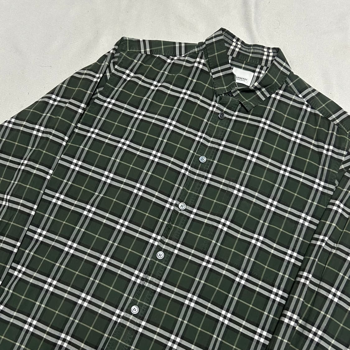 XL 버버리 그린 노바체크 셔츠 상품이미지1