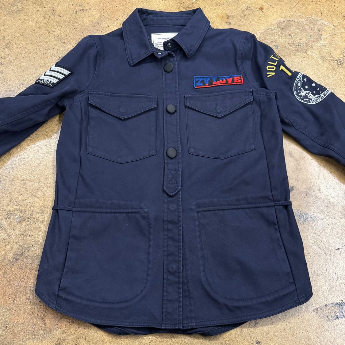 [정품/XS] 자딕앤볼테르 네이비 셔츠 자켓 패치 장식 b10 상품이미지3