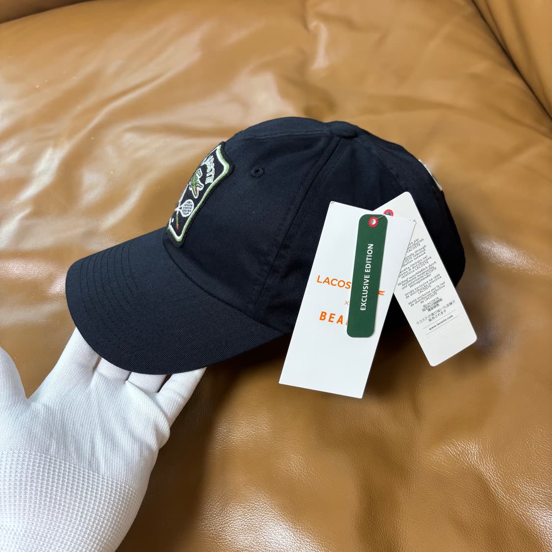 빔즈 빔스 라코스테 6패널 볼캡 모자 테니스 클럽 네이비 블랙 상품이미지4