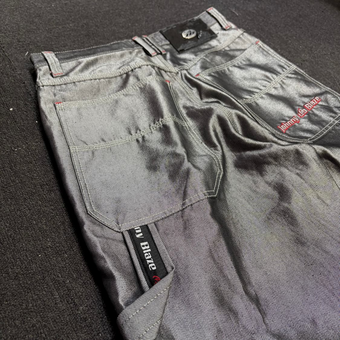 00s 조니 블레이즈 유광 실버 힙합 와이드 팬츠 34 상품이미지5