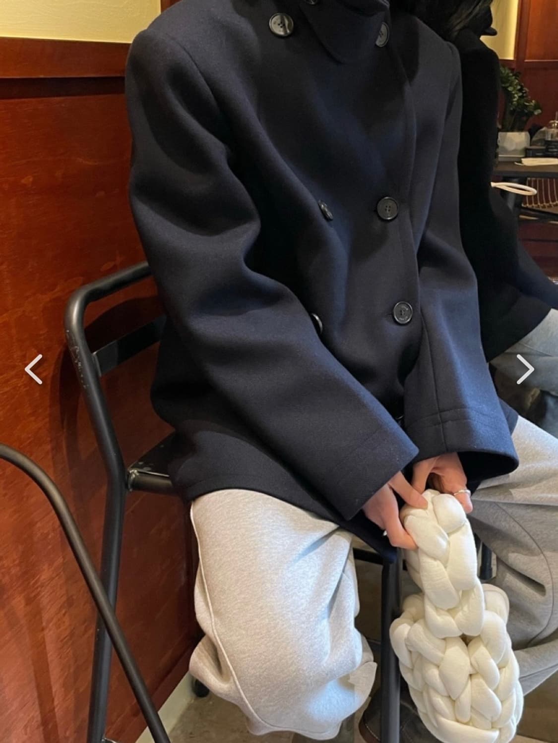 위아 링고 피코트 네이비(안감 누빔) 상품이미지2